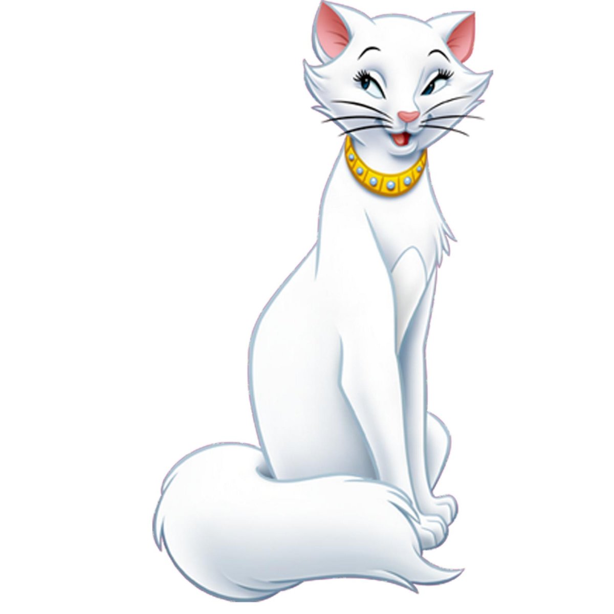 Белый мультяшный кот