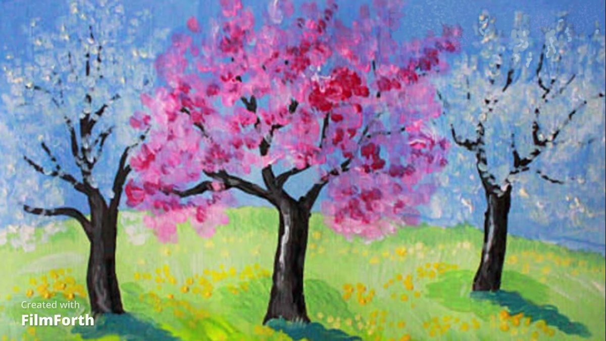 Цветут сады рисование в старшей группе