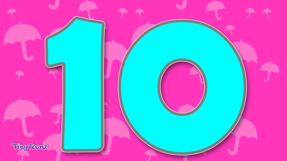 Цифра 10 розовая