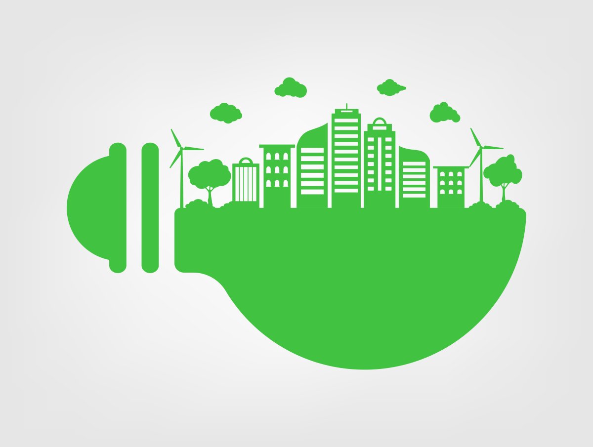 Фон зеленый город