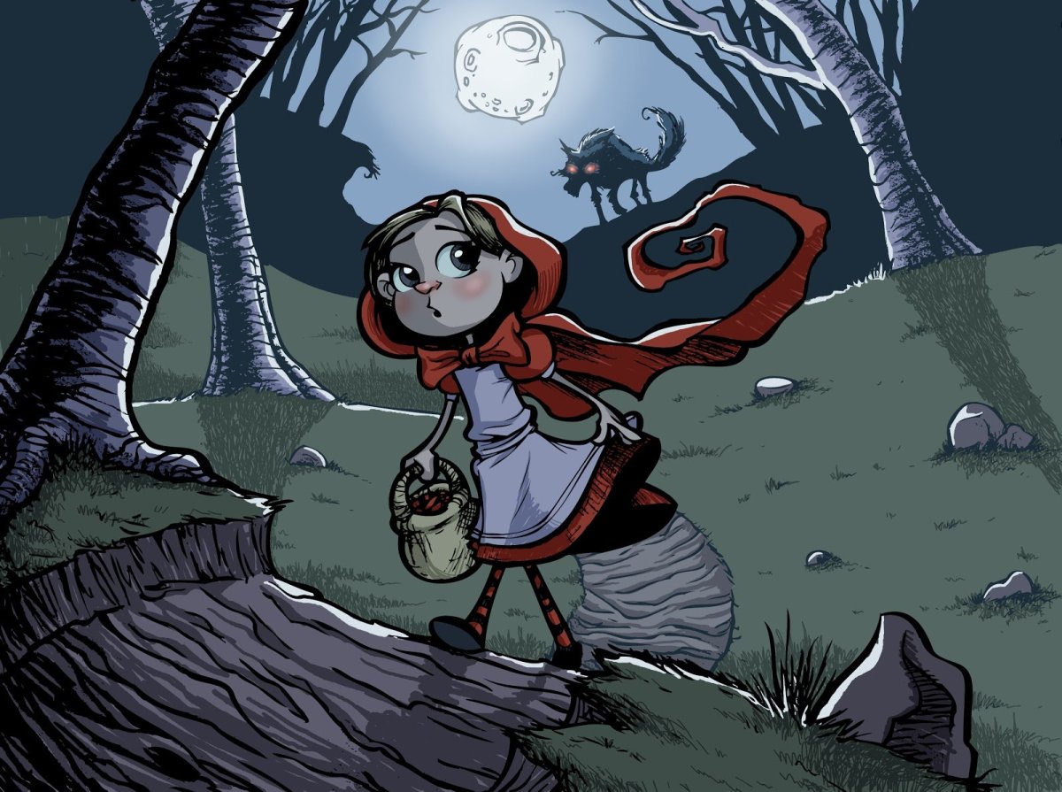 Волк и охотники из красной шапочки