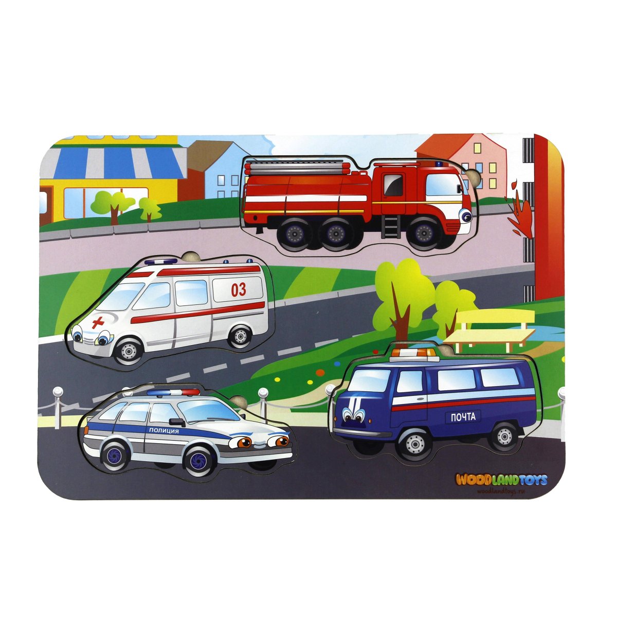 Рамка-вкладыш Woodland спец автомобили (011405), 4 дет.