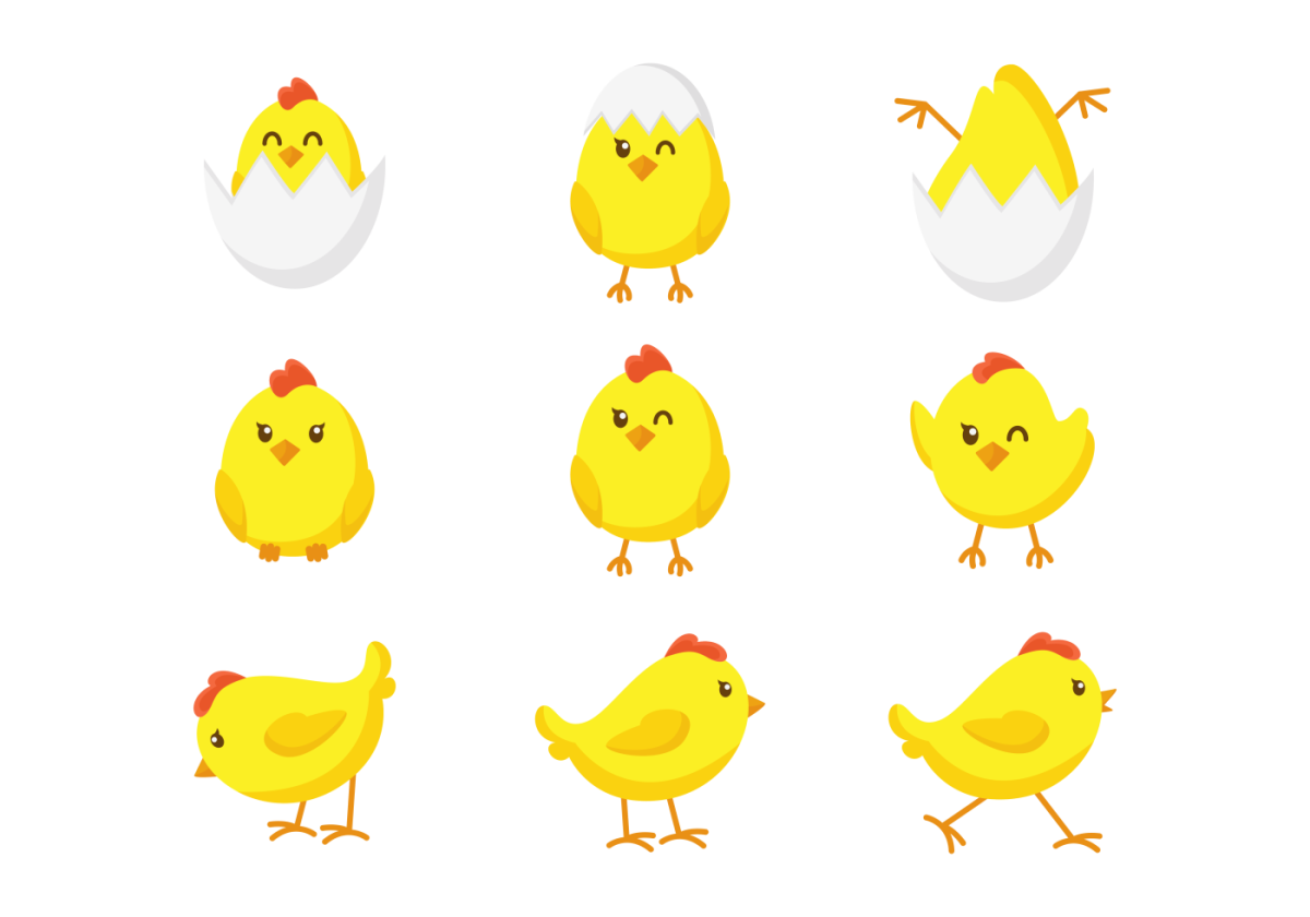 Цыплята мультяшные