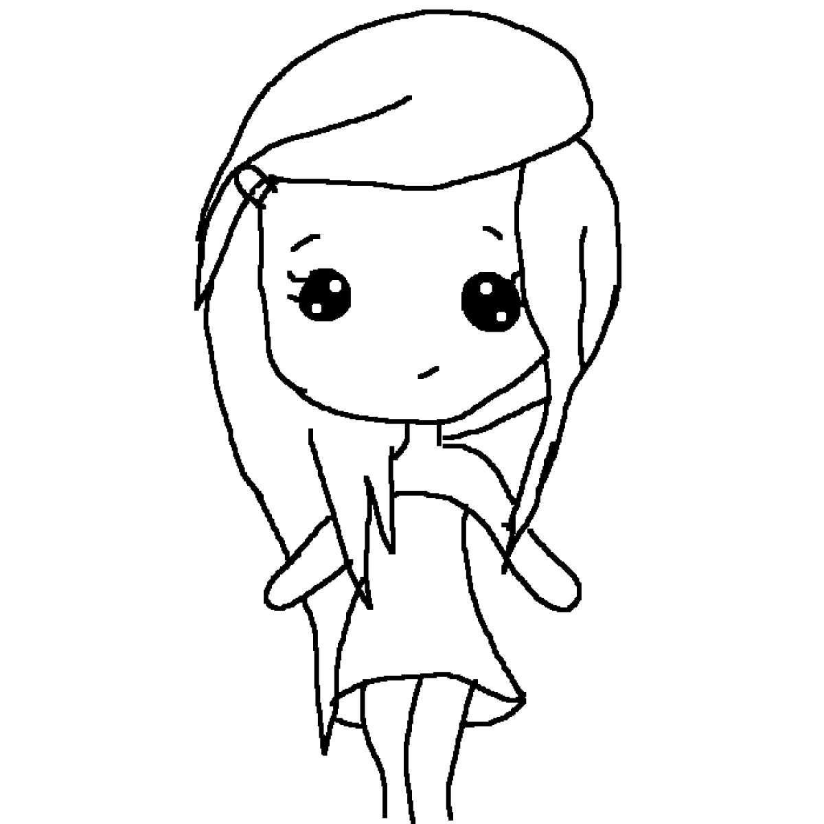 Девочка рисунок легкий маленький