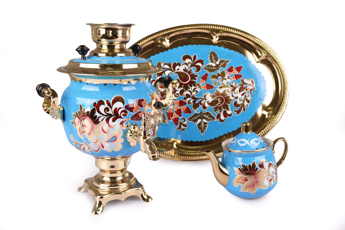 Липецкая роспись самовар