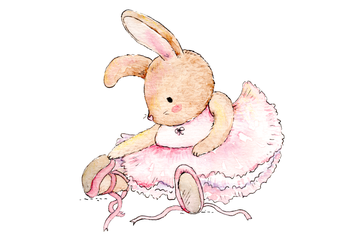 Милые зайки на белом фоне