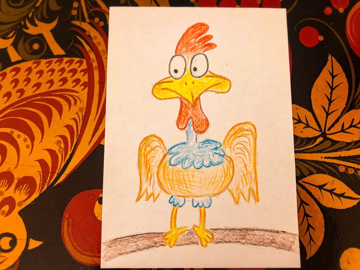 Петух рисунок народное творчество