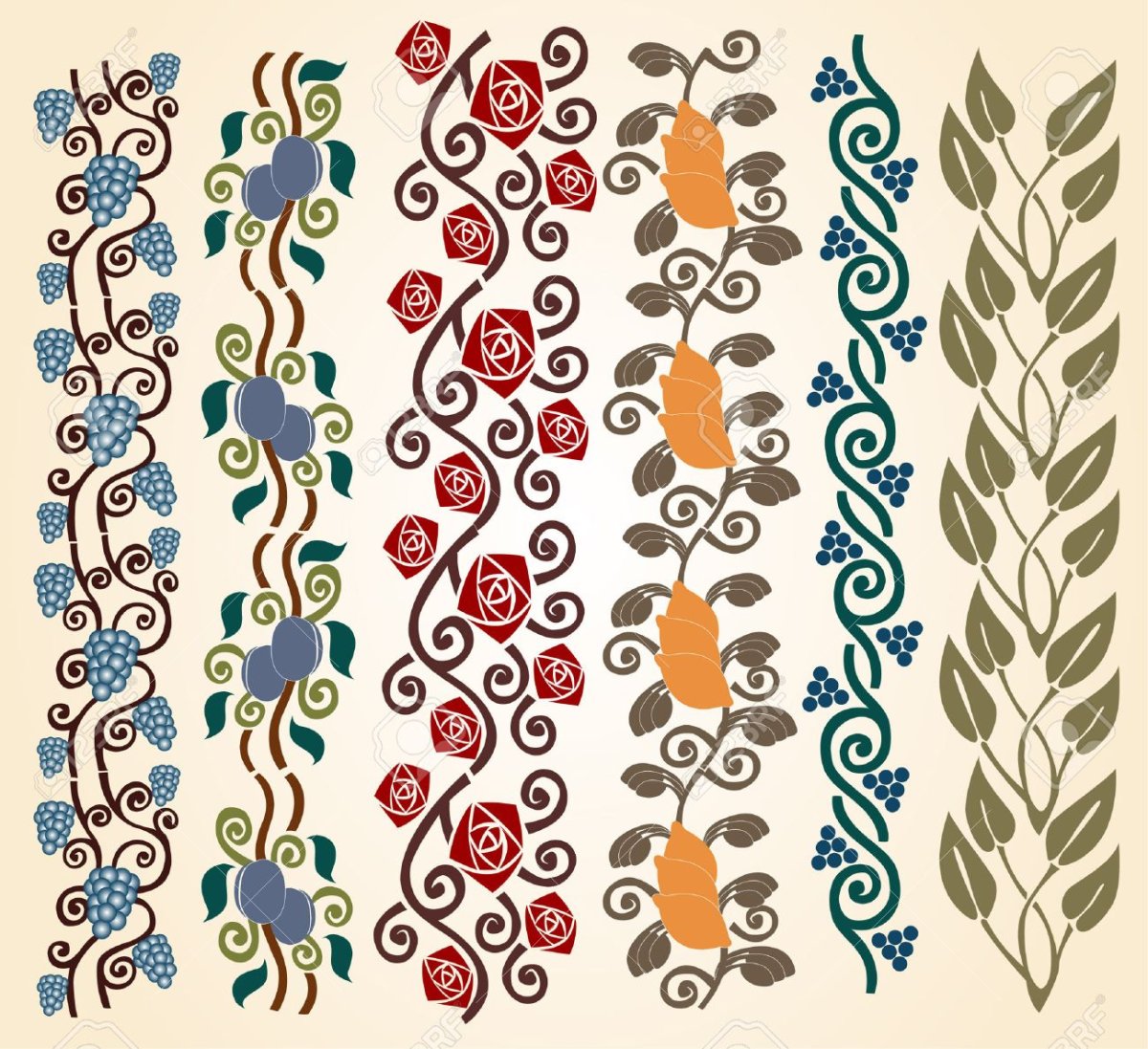 Растительный орнамент в цвете