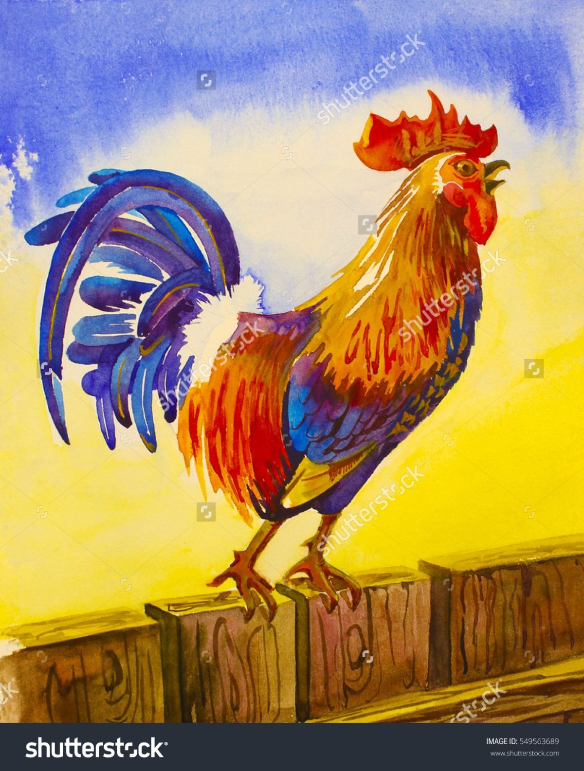 Иллюстрация петуха в полете