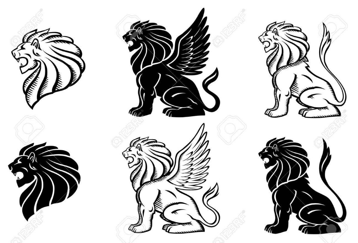 Лев с крыльями Графика