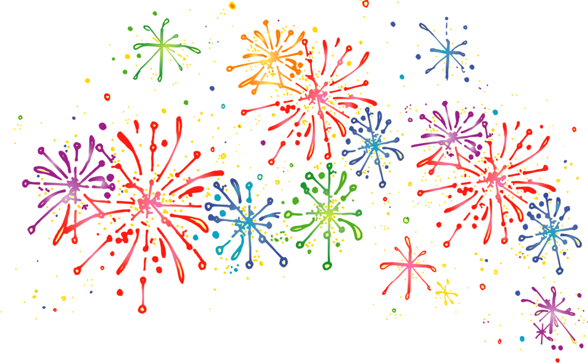 Салют на прозрачном фоне