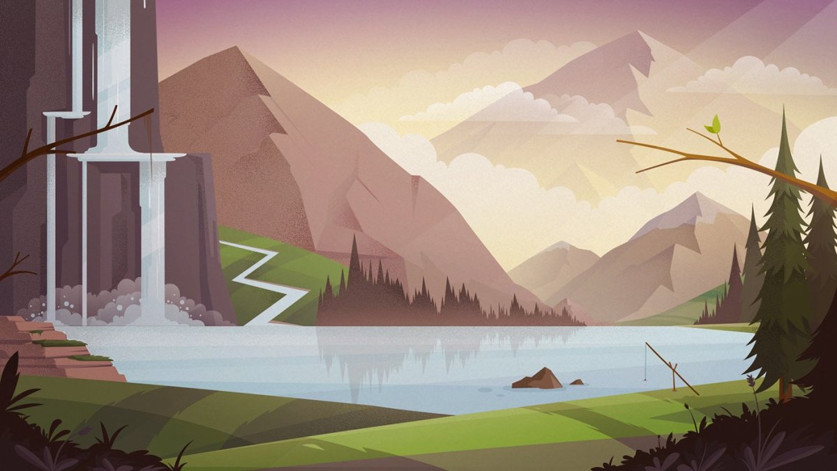 Горы пиксель арт