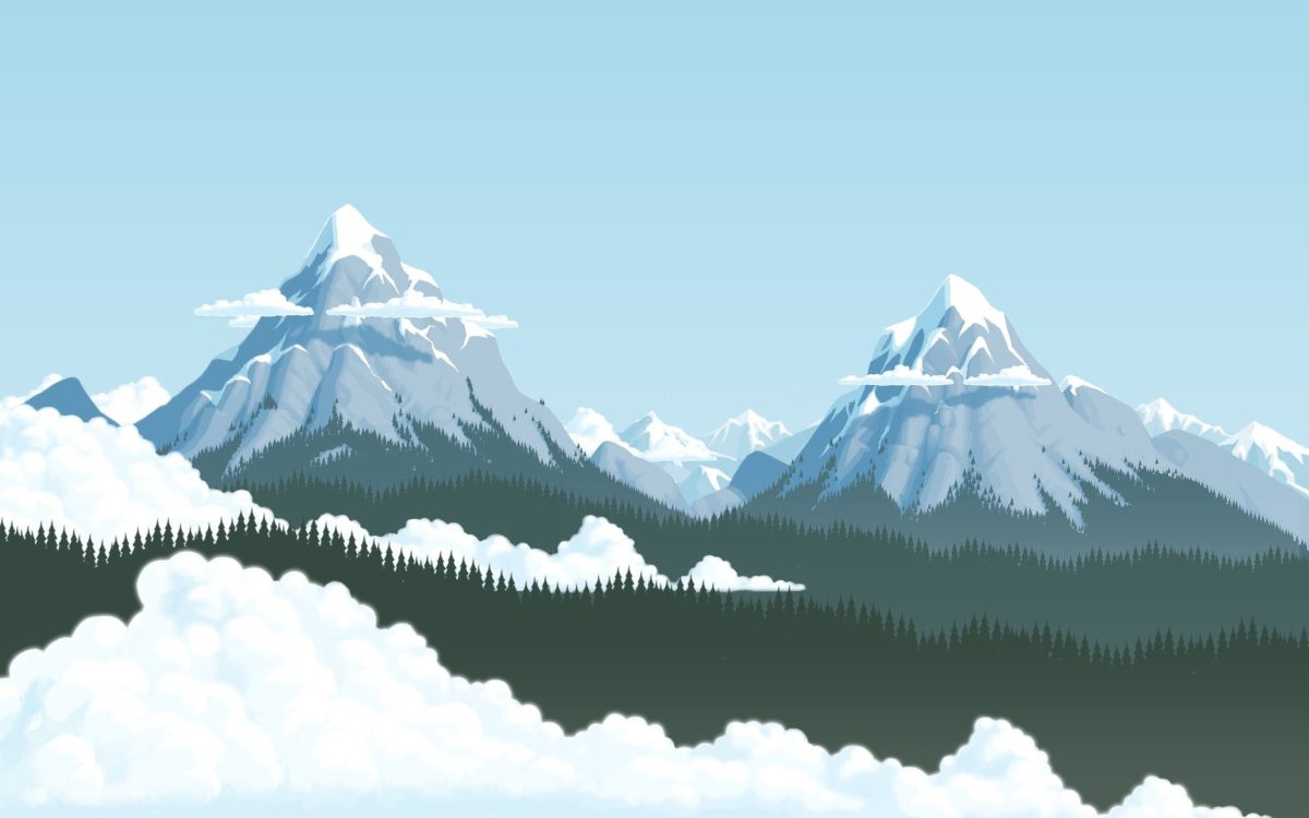 Горы эскиз панорама