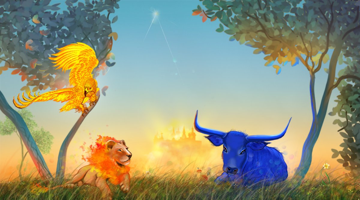 Огнегривый Лев, вол исполненный очей золотой Орел