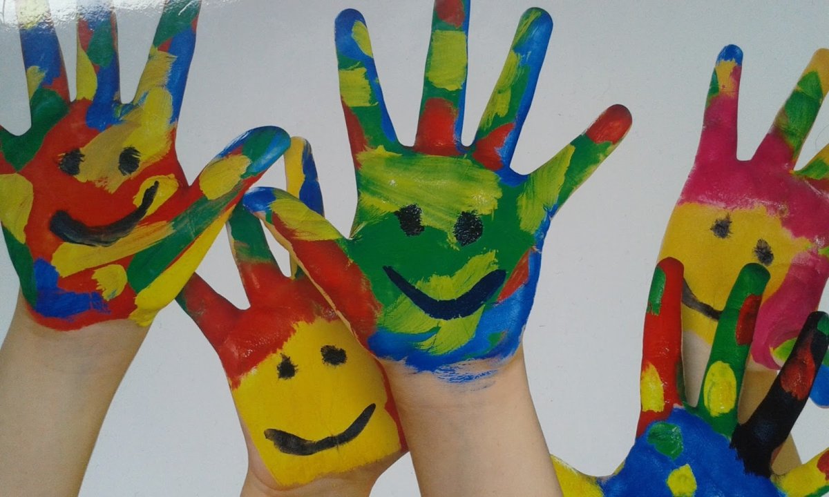 Рисование цветные ладошки