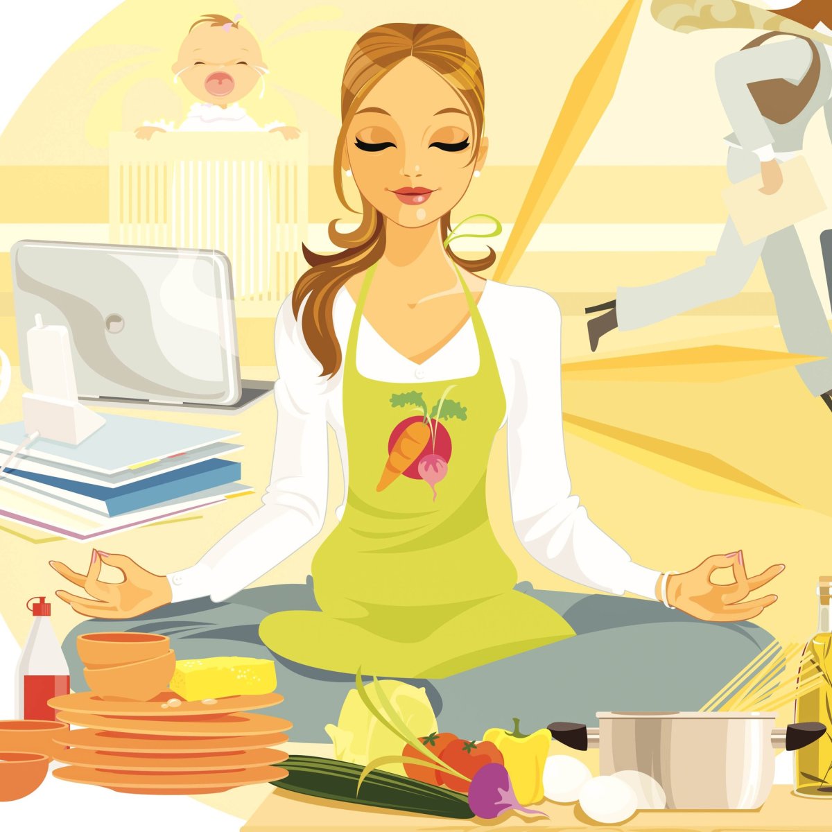 Женщина все успевает