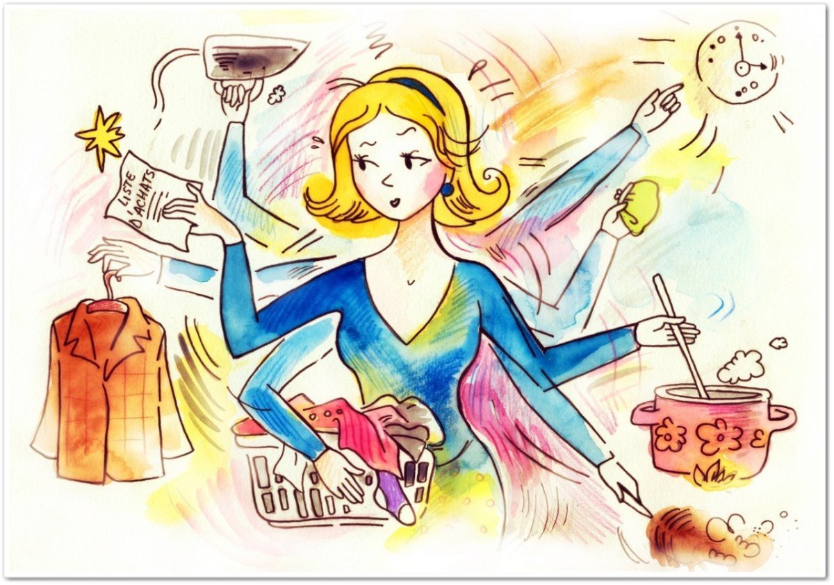 Поп арт женщина домохозяйка