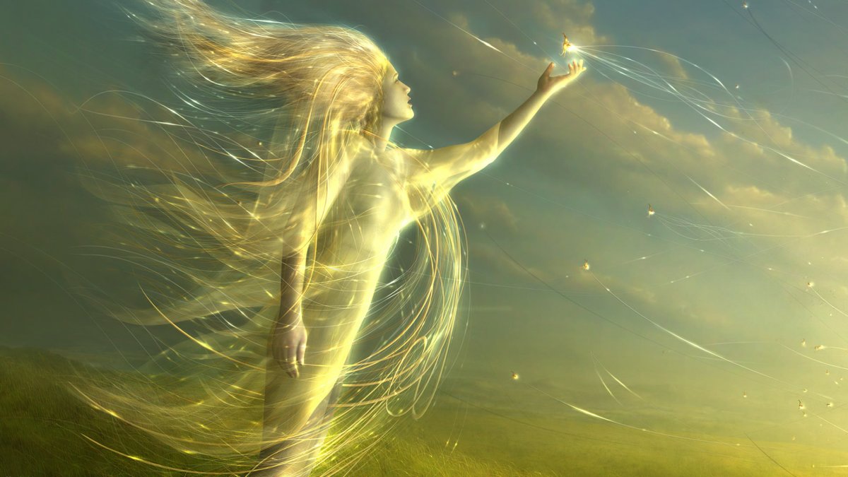 Женщина на ветру