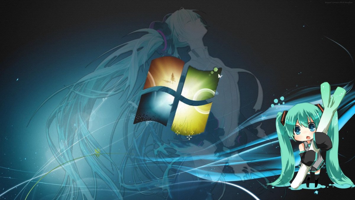 Виндовс 10 с Мику Хатсуне