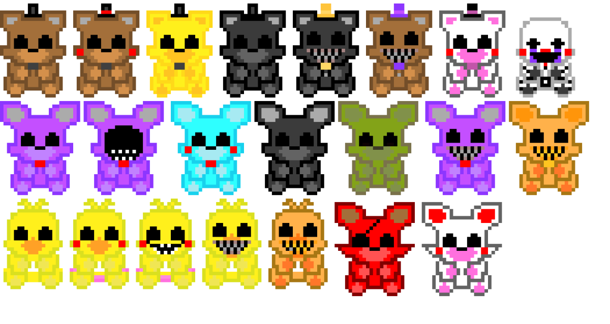 Рисунки по клеточкам ФНАФ