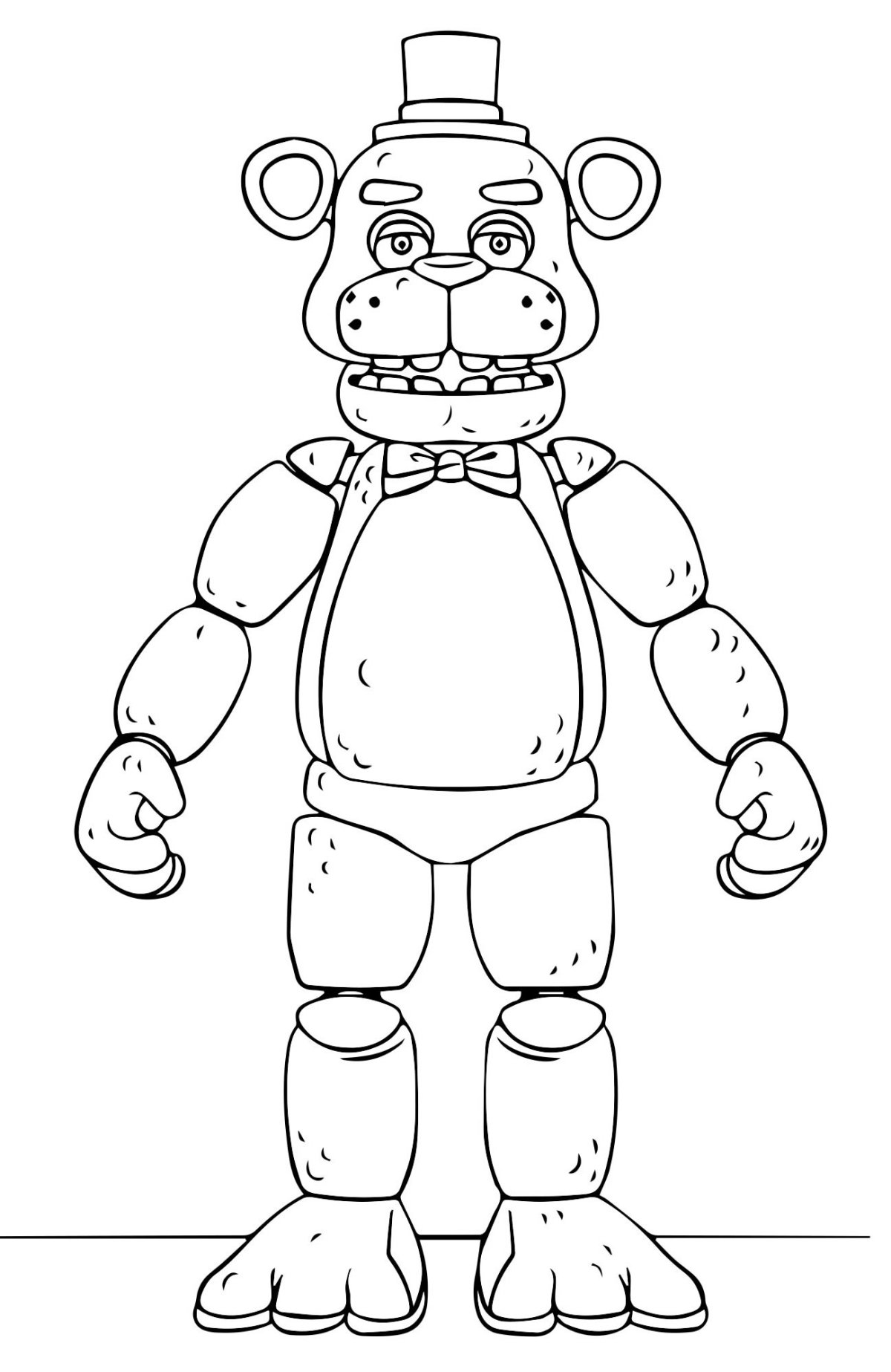 Раскраска ФНАФ Голден Фредди