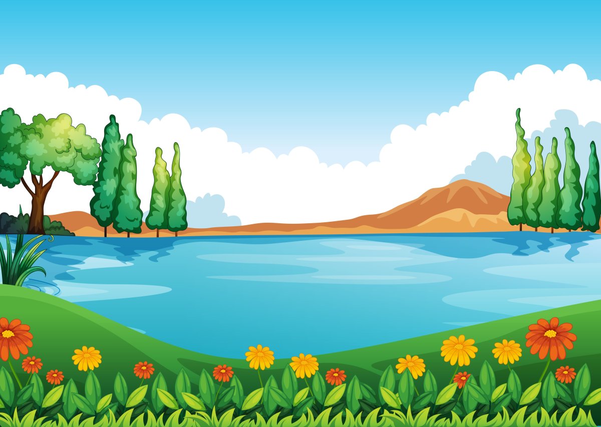 Речка для детей на прозрачном фоне