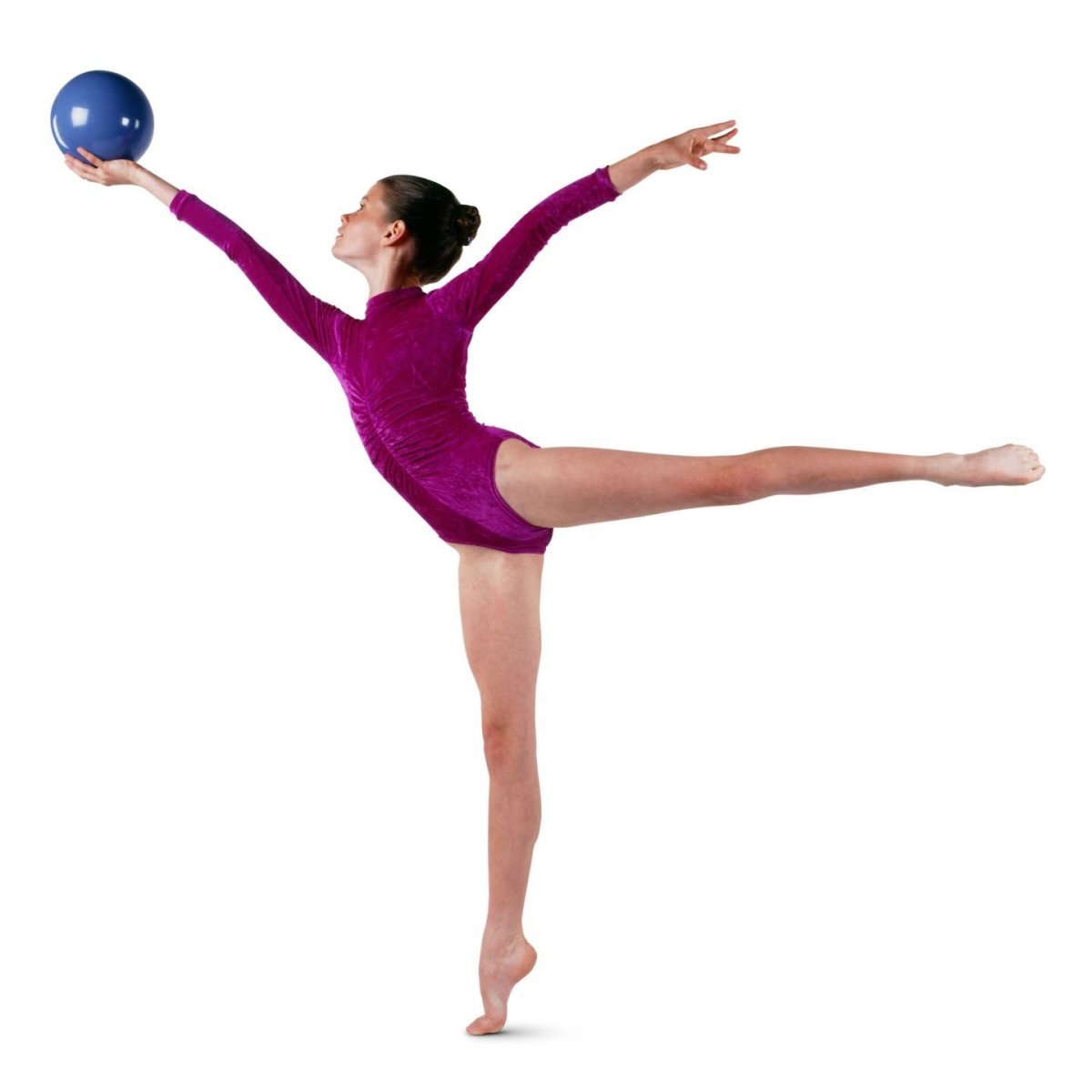 Гимнастка с мячом вектор