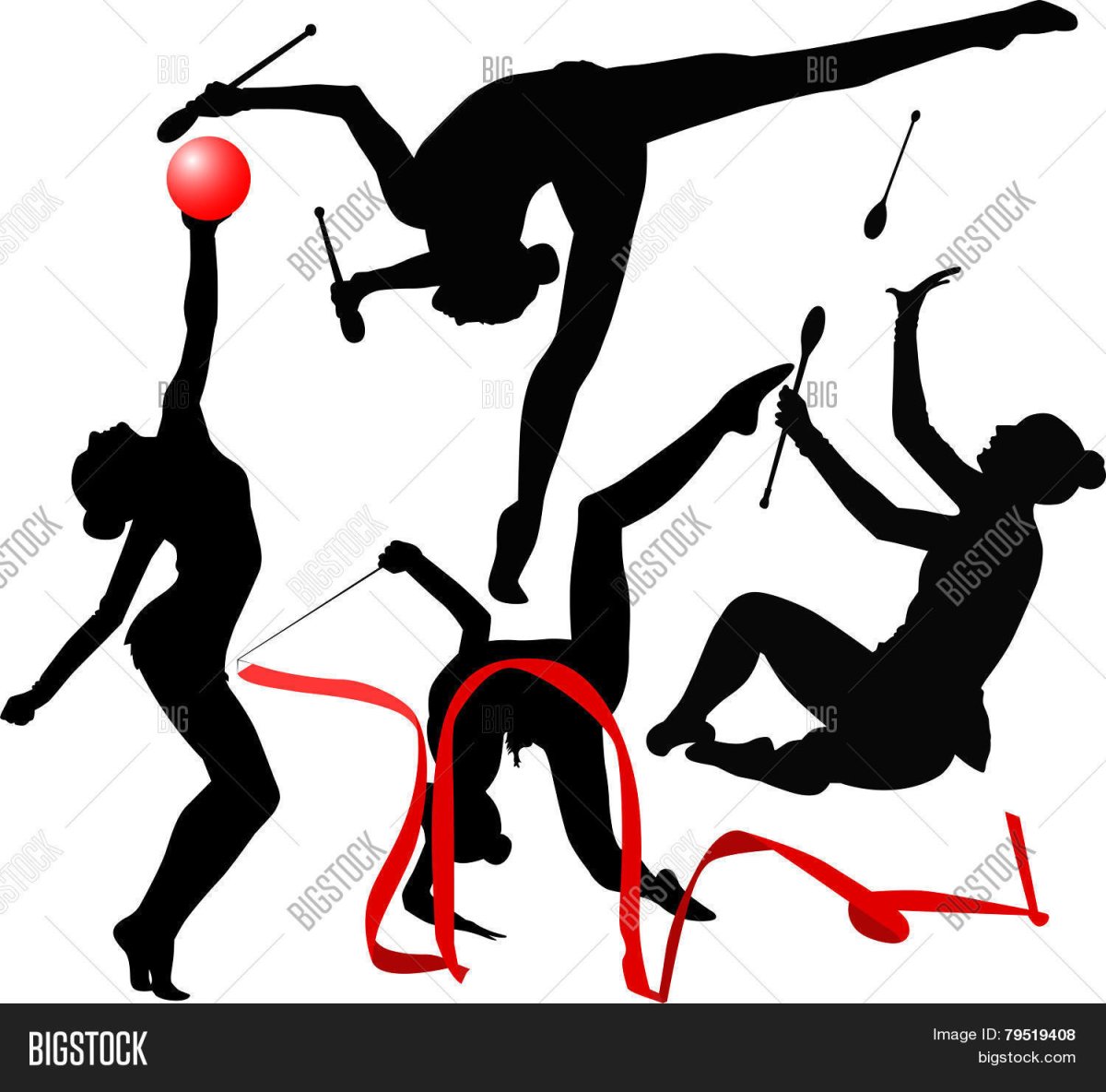 Гимнастка с шаром рисунок