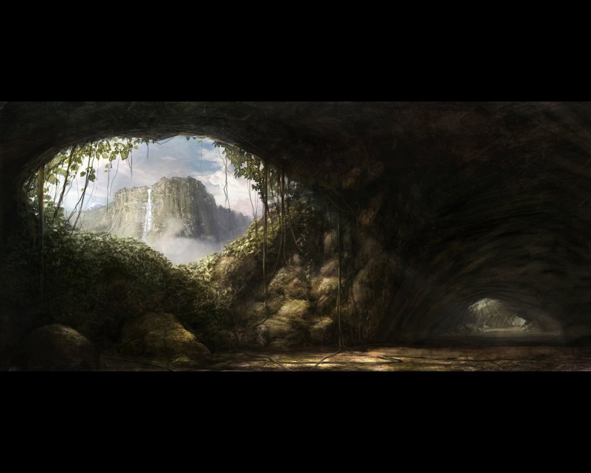 Пещера в джунглях арт