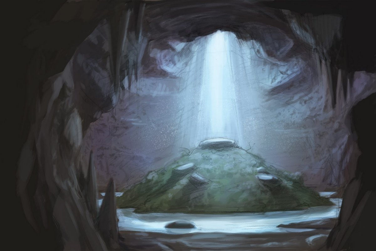 Концепт арт светлая пещера