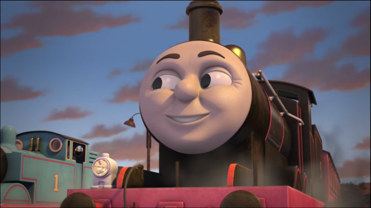 Томас и его друзья на белом фоне