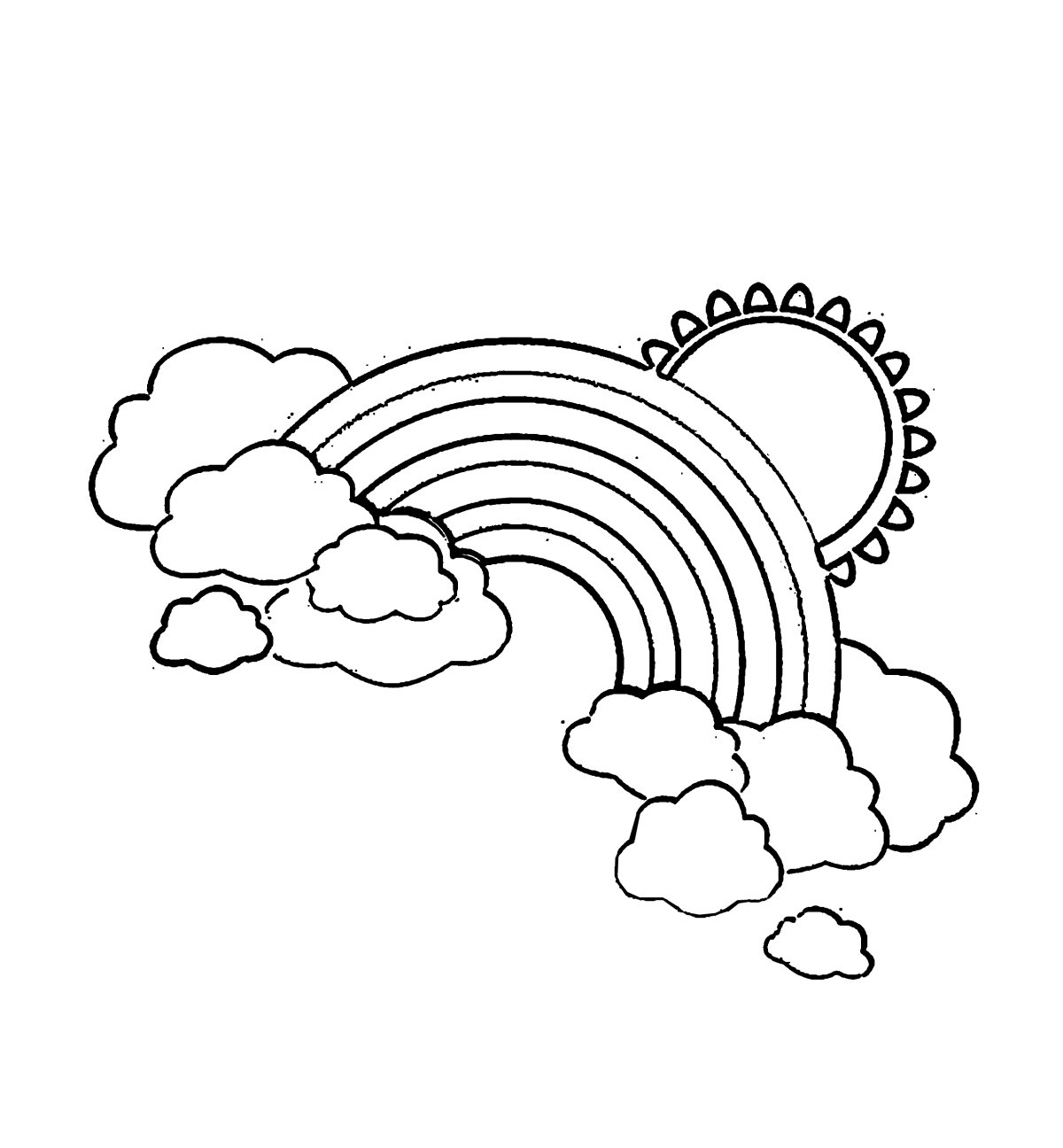 Радуга раскраска для детей
