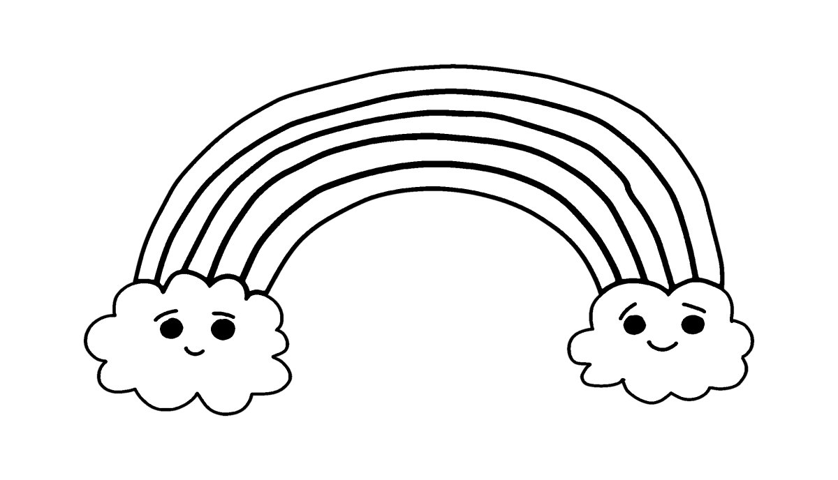 Радуга раскраска для детей