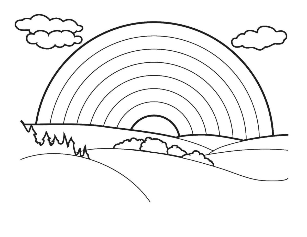 Радуга рисунок для детей карандашом