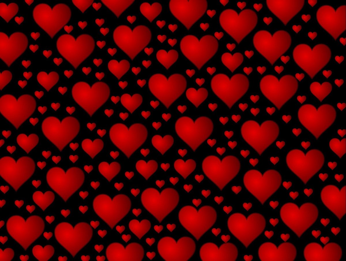 Фон с разными сердечками