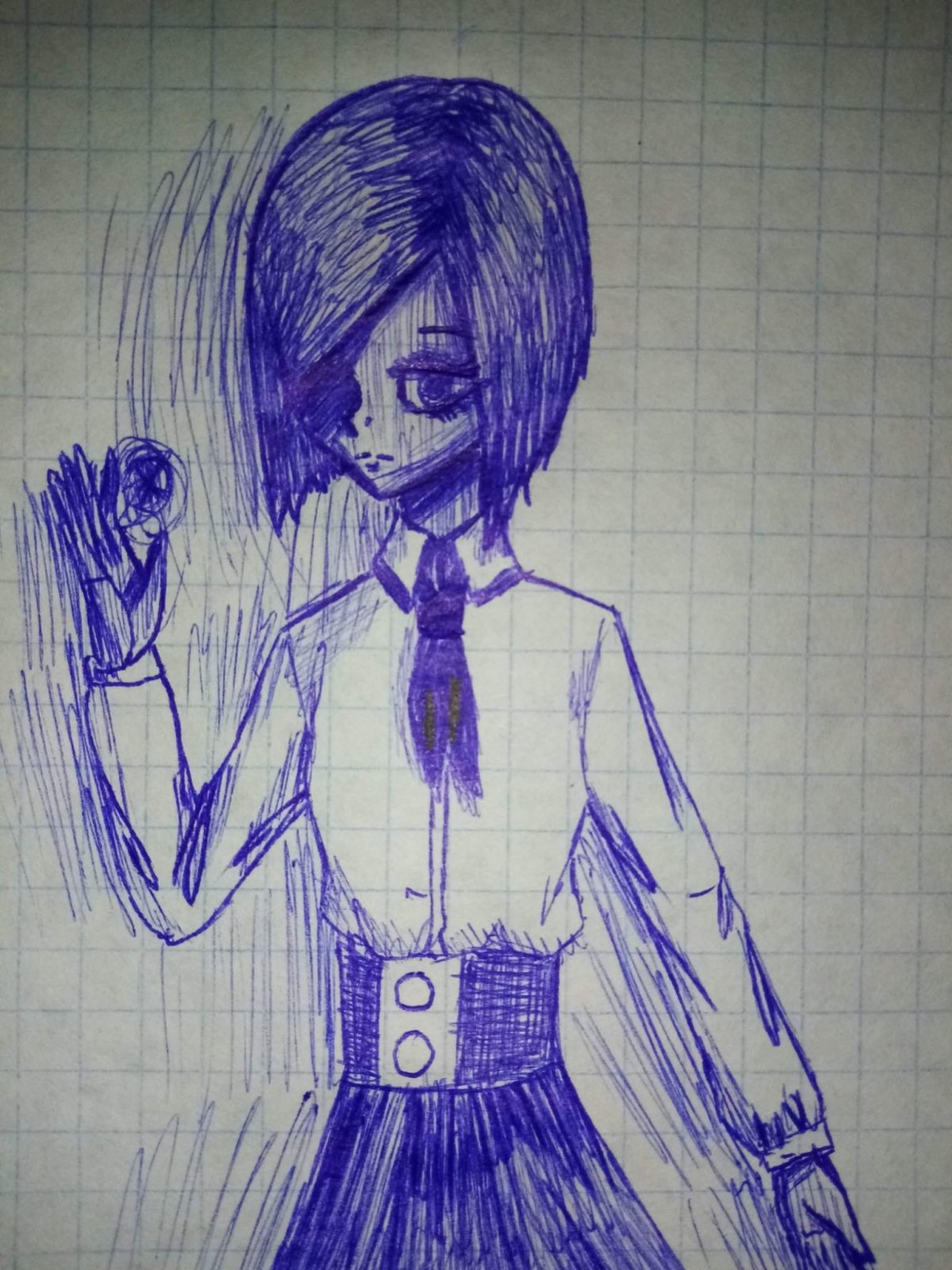 Рисунки синей ручкой