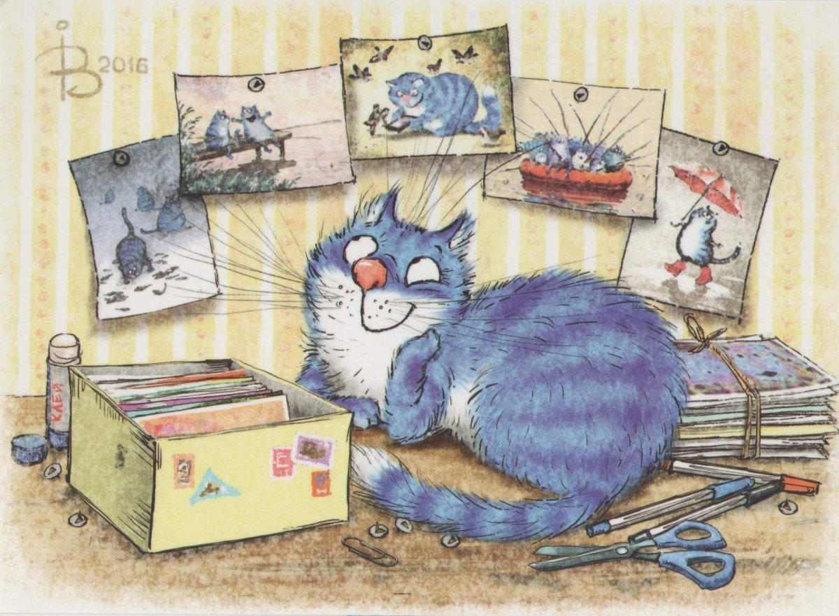 Голубые коты Ирины Зенюк зима