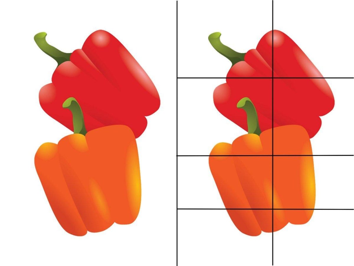 Разрезные овощи и фрукты