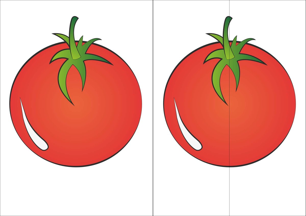 Разрезные овощи и фрукты