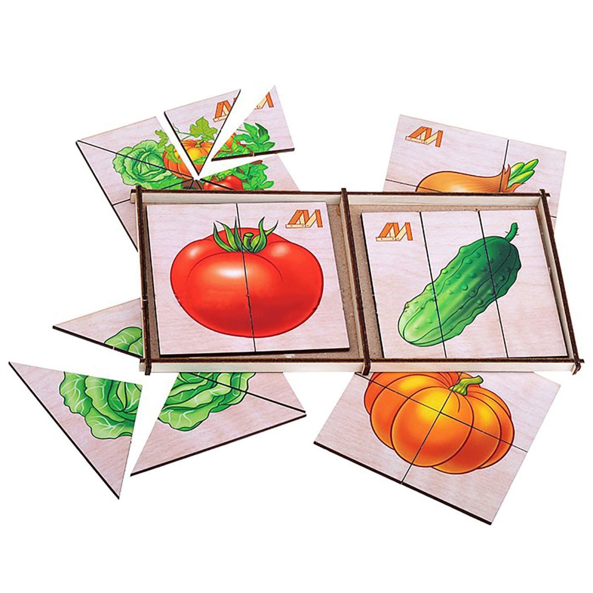 Разрезные овощи и фрукты