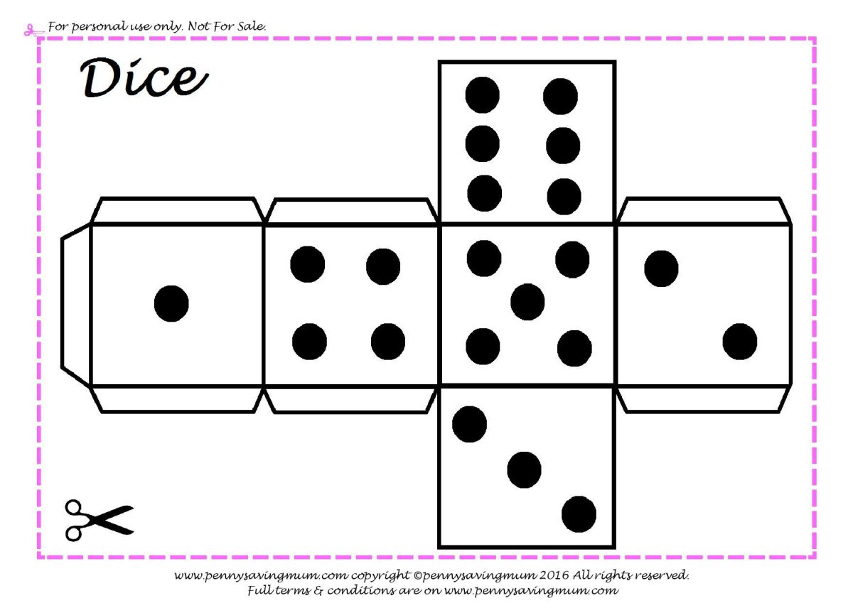 Игральные кости развертка