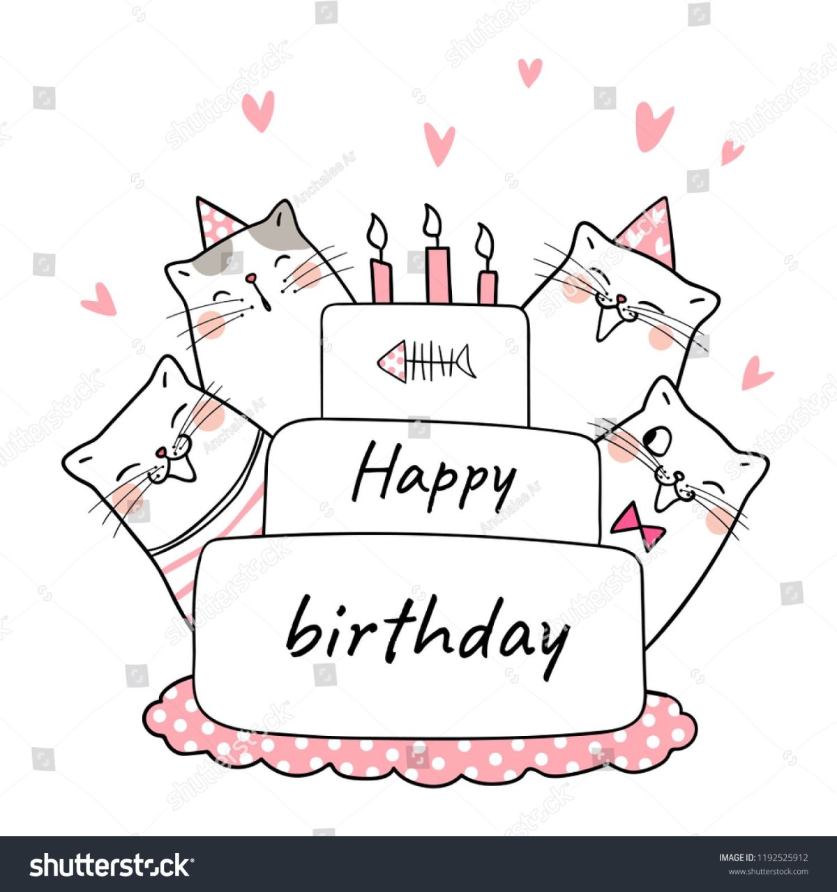 Кот с тортом открытка