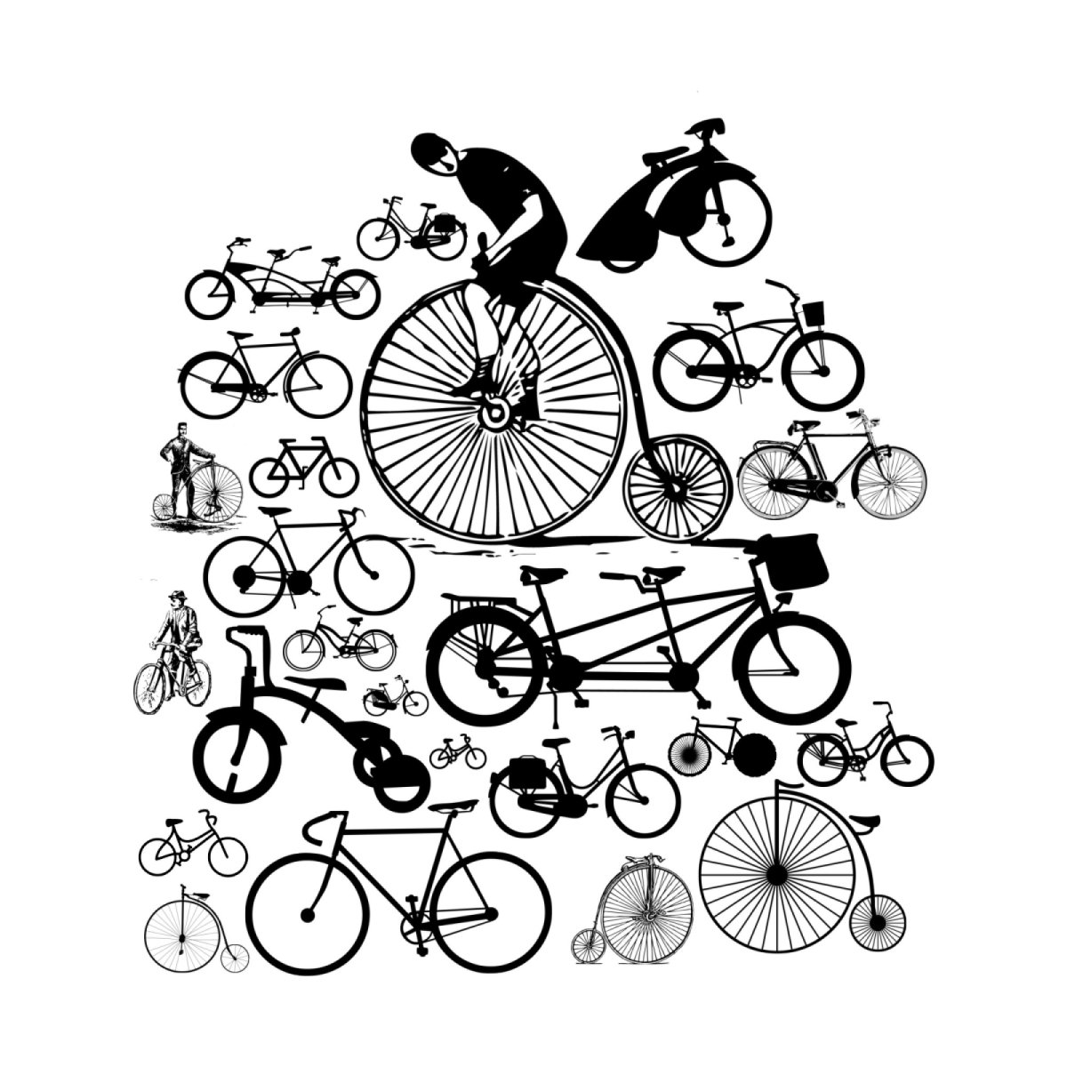 Велосипед на черном фоне