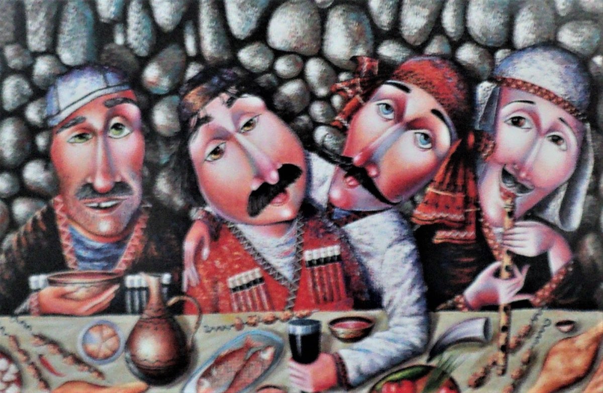 Зураб Мартиашвили картины застолье