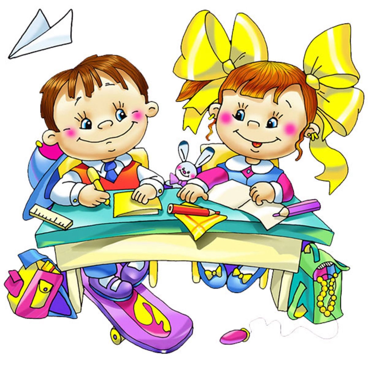 Иллюстрация первоклассник и школа