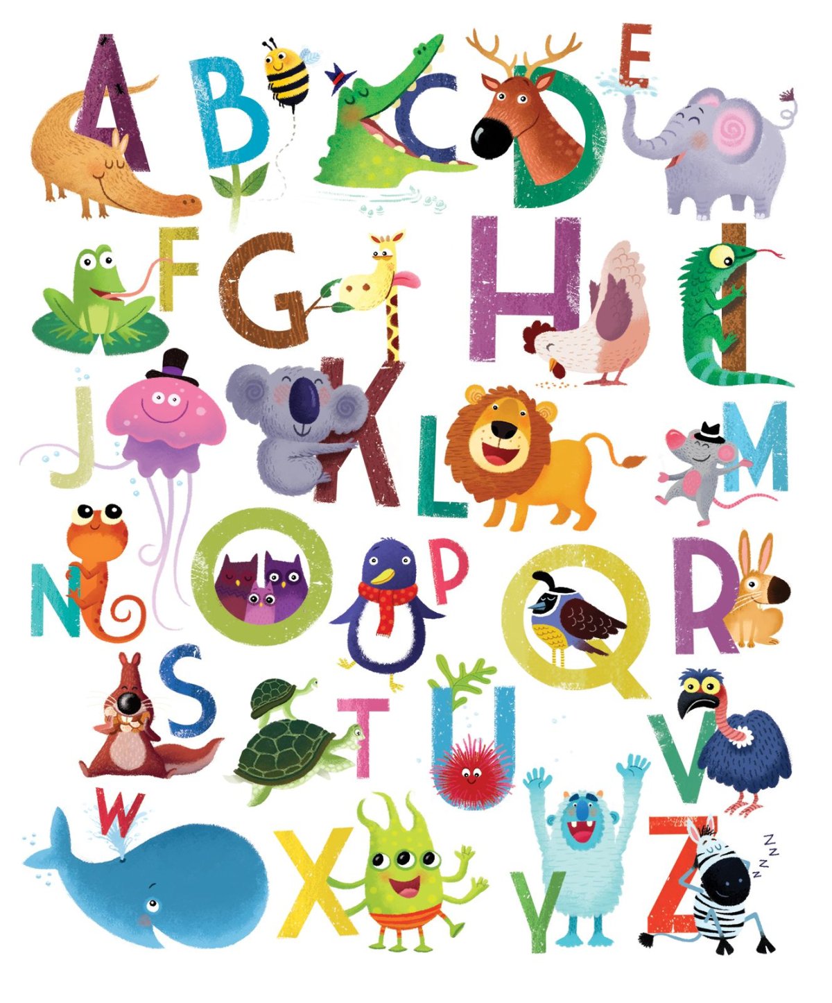 Английский алфавит цветные буквы