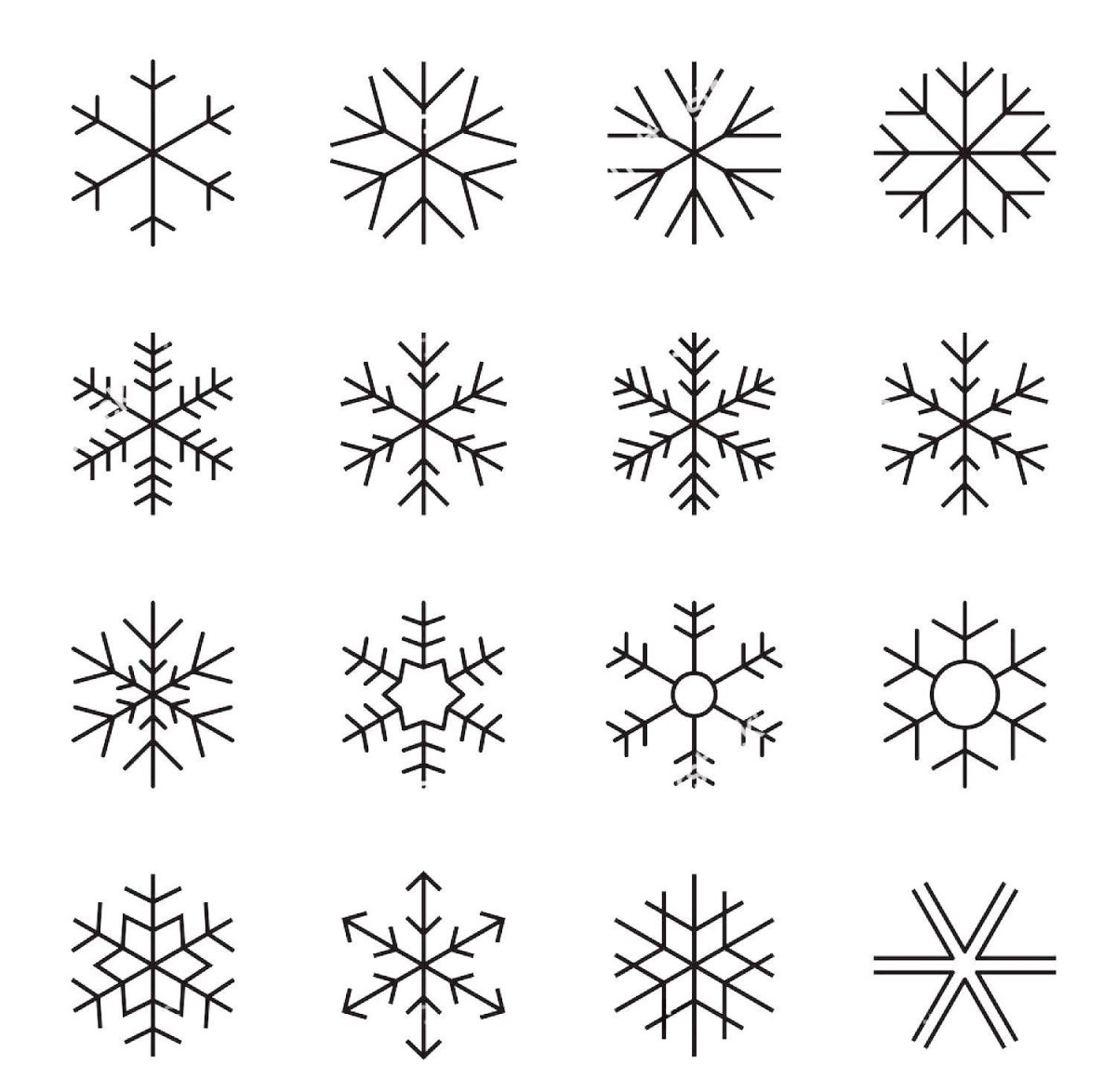 Много снежинок