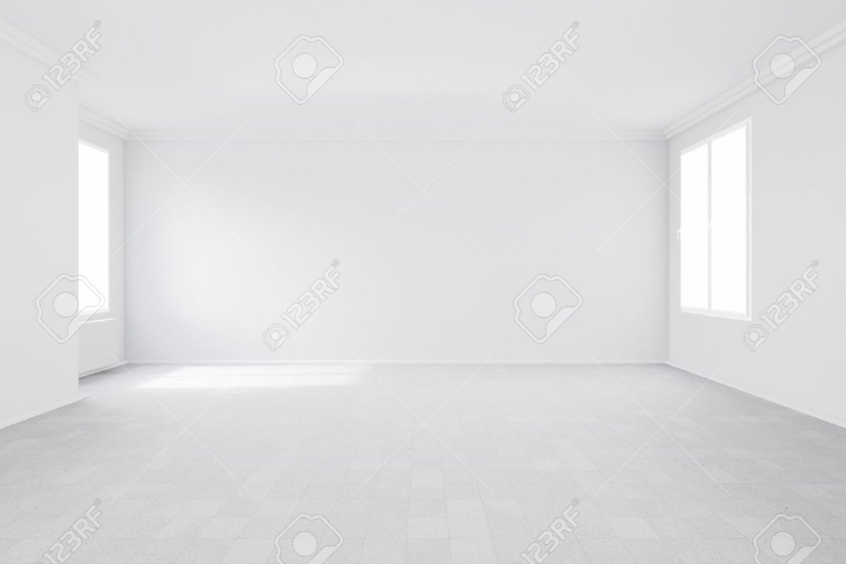 Комната без мебели белый пол