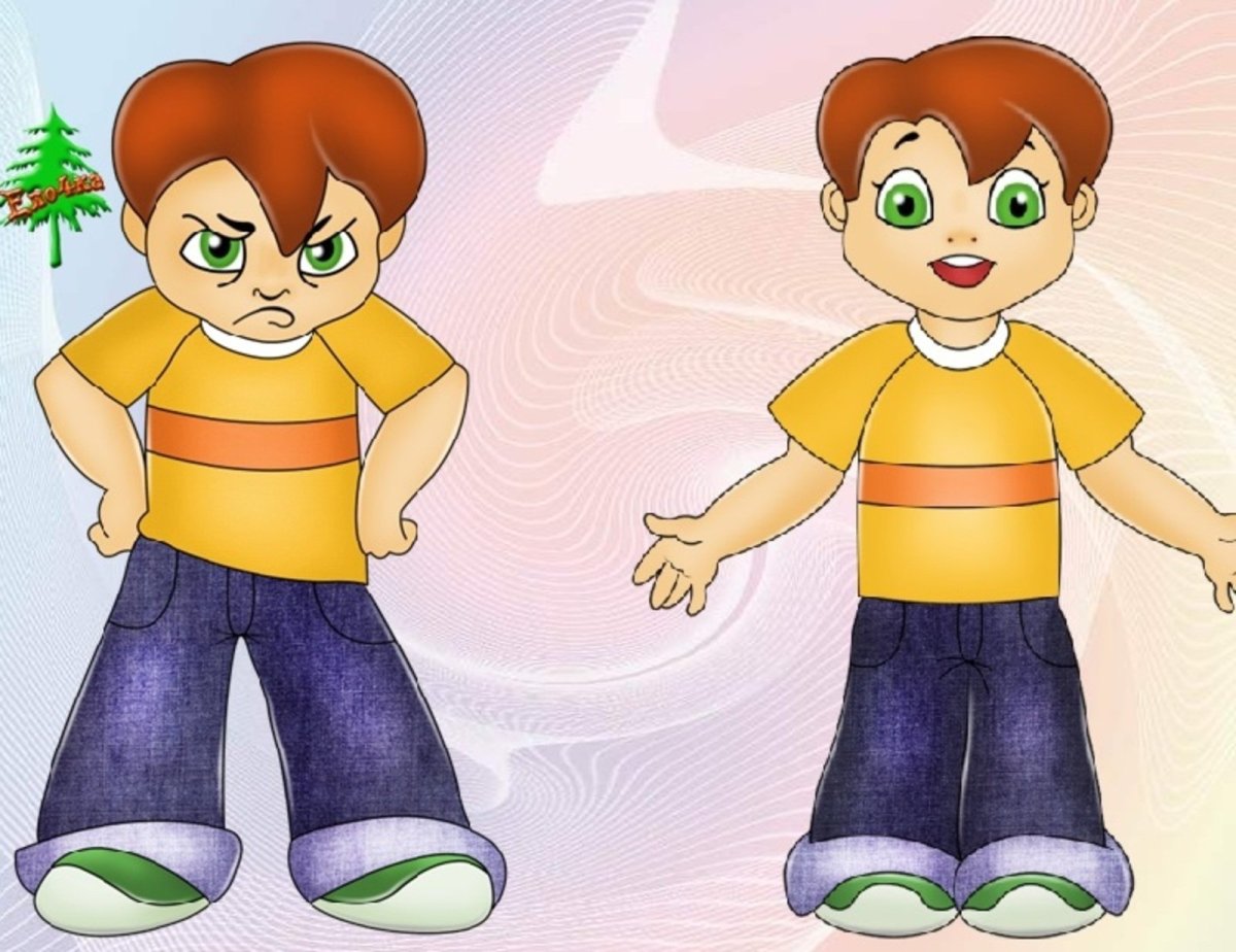 Девочка кричит на мальчика