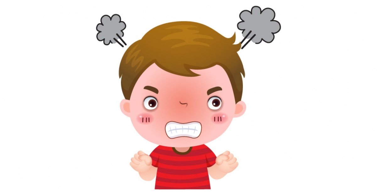 Злой мальчик на белом фоне